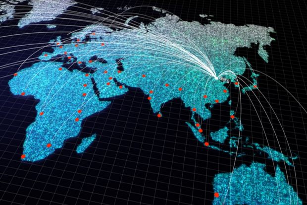  A map showing Beijing's connections with other cities around the world