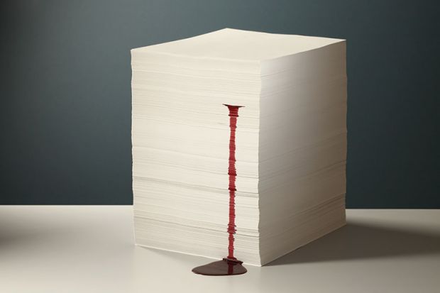Bleeding stack of paper Bleeding stack of paper