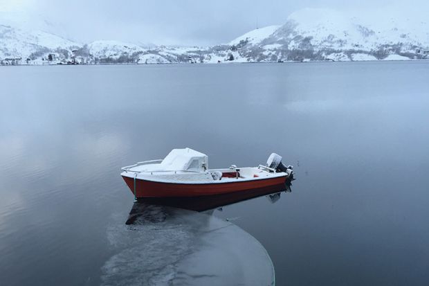 Boat on a lake in Norway