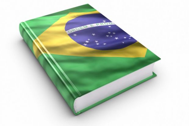Book covered with Brazilian flag