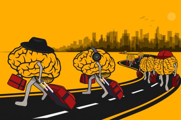 Brains travelling along a road Brains travelling along a road