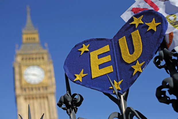 EU banner outside Parliament