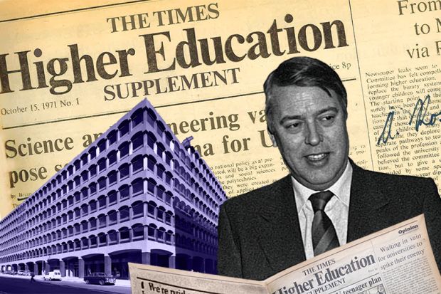 Montage of Brian MacArthur, The Times Newspaper building on Gray’s Inn Road and the first edition of The Times Higher Education Supplement. Montage of Brian MacArthur, The Times Newspaper building on Gray’s Inn Road and the first edition of The Times Higher Education Supplement.