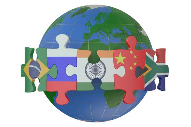 BRICS & Emerging Economies countries concept illustration