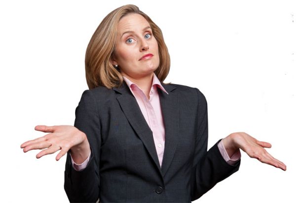 Businesswoman shrugging Businesswoman shrugging