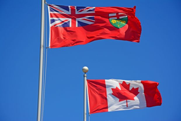 Canada and Ontario flags