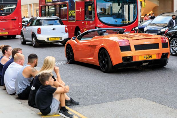 Orange Lamborghini in Sloane Street for Supercar Sunday, Knightsbridge, London Orange Lamborghini in Sloane Street for Supercar Sunday, Knightsbridge, London