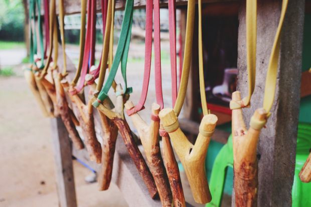 A rack of catapults