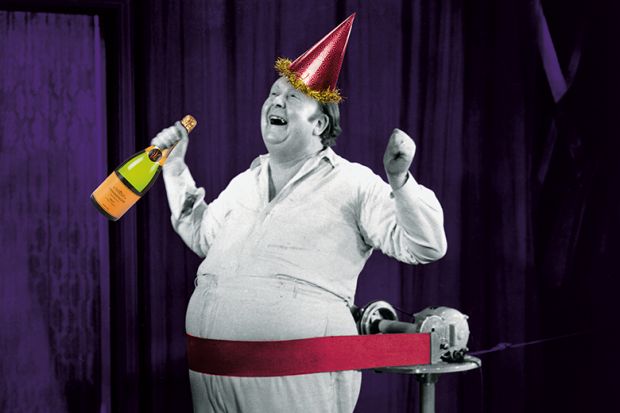 Man celebrates with champagne and party hat Man celebrates with champagne and party hat