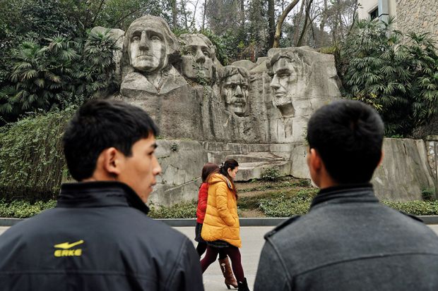 Miniature Mount Rushmore in Chongqing, China
