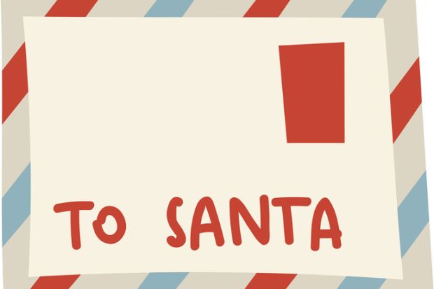 A letter addressed to Santa