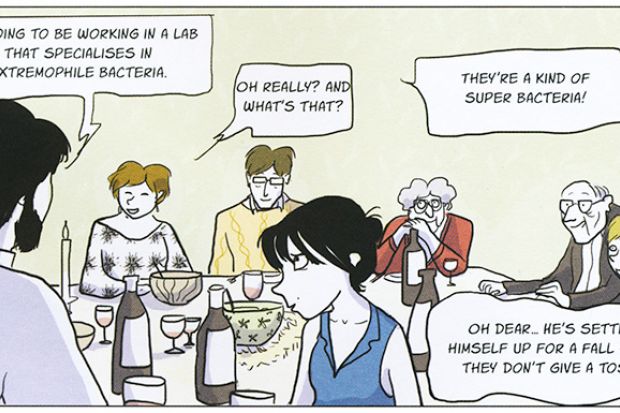 Comic strip panel from Notes on a Thesis, by Tiphaine Rivière
