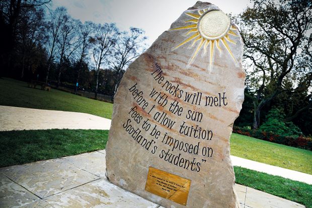 Commemorative stone marking opposition to tuition fees, Heriot-Watt University