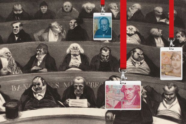 An illustration of an audience of conference delegates An illustration of an audience of conference delegates