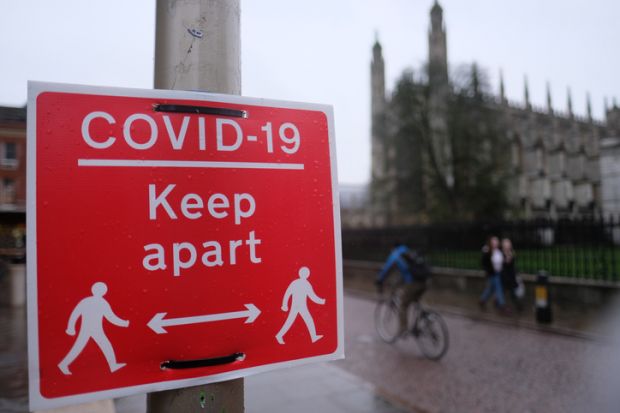 Covid sign in Cambridge