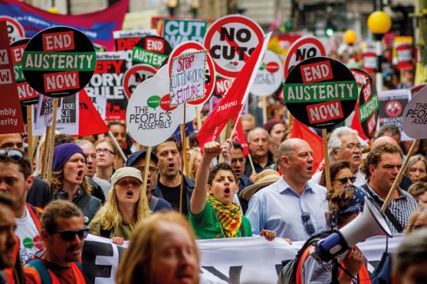 Crowd of 'End Austerity Now' demonstrators