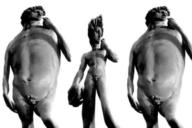 Fat and thin Michelangelo David