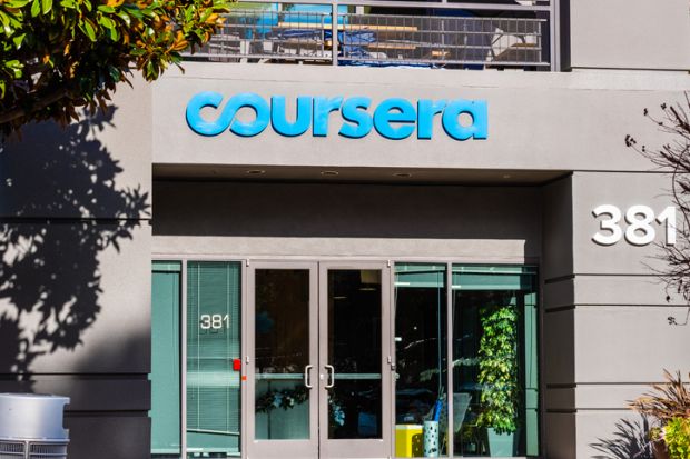 Dec 27, 2019 Mountain View  CA  USA - Coursera headquarters in Silicon Valley; Coursera is an American online learning platform that offers massive open online courses, specializations, and degrees