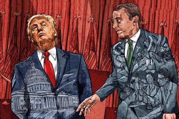 Donald Trump illustration, by Matthew Brazier