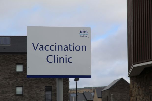 Edinburgh, Scotland - 29 March 2021 NHS coronavirus vaccination clinic outside Sighthill health centre