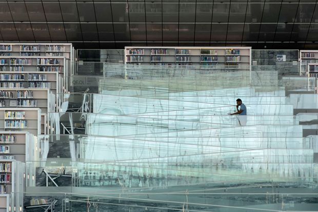 Interior of Qatar National Library in Qatar Foundation Education City, Doha, Qatar, 5 February, 2026
