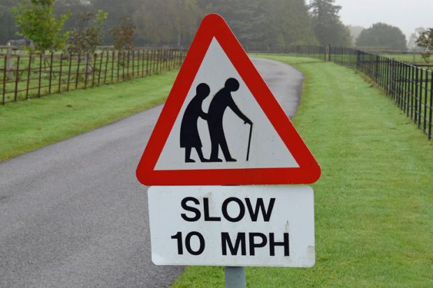 Elderly in the road sign Elderly in the road sign