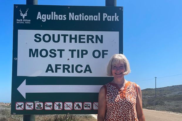 Elleke Boehmer at the southernmost tip of Africa.