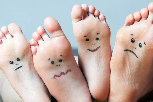 Feet showing emotions