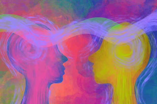 A painting of two heads, symbolising empathy A painting of two heads, symbolising empathy