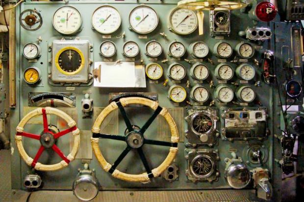 A ship's engine room, illustrating university governance