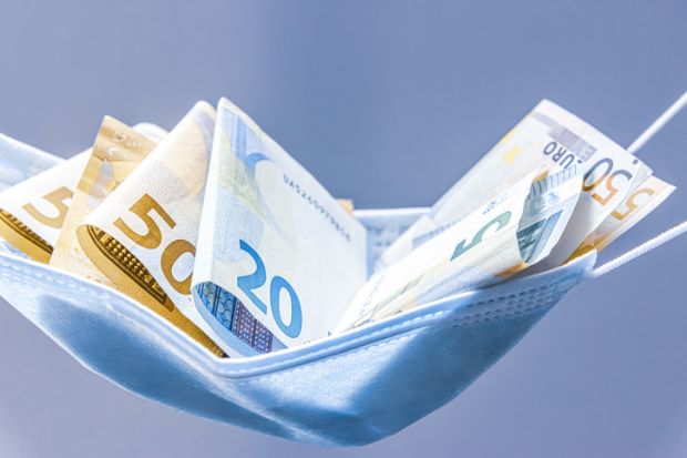 Euros in a surgical mask Euros in a surgical mask