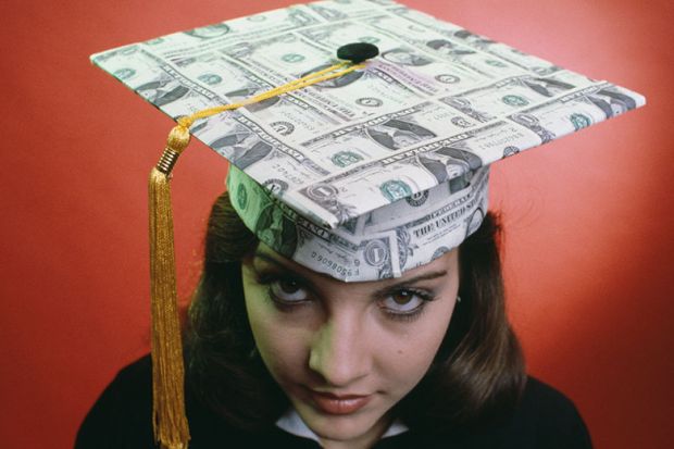 Mortarboard made of money