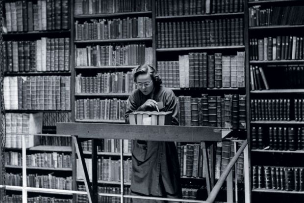 Female librarian at work Female librarian at work