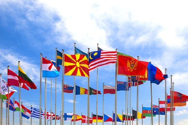 National flags flying National flags flying