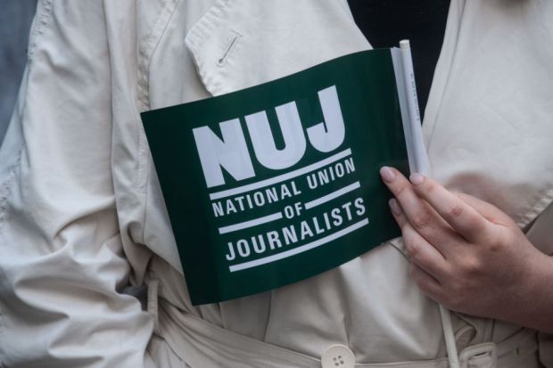 Striking members of the NUJ trade union Striking members of the NUJ trade union