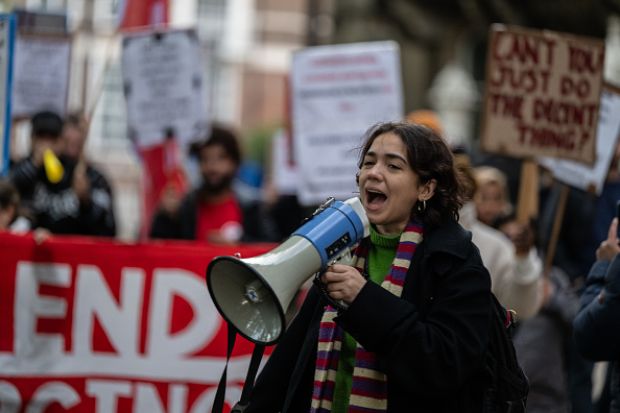 Striking cleaners hold a noisy early morning march around the buildings and halls of residence at UCL Striking cleaners hold a noisy early morning march around the buildings and halls of residence at UCL