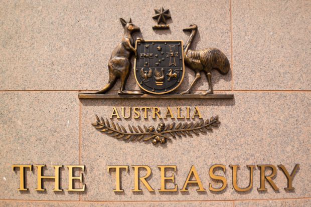 The Australian Coat of Arms, with the words The Treasury beneath them The Australian Coat of Arms, with the words The Treasury beneath them