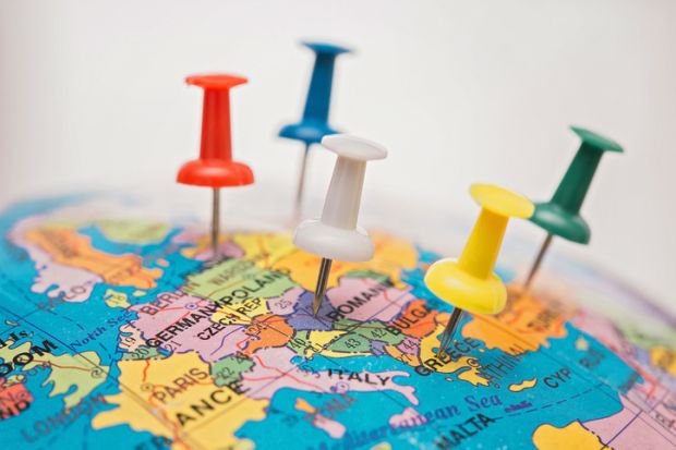 Pins on a map Pins on a map