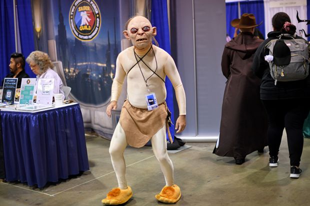 A cosplayer wearing a Gollum costume from "The Lord of the Rings" is seen at WonderCon 2023 at Anaheim Convention Center in Anaheim, California. To illustrate researchers being driven out by “toxic” academic Gollums. A cosplayer wearing a Gollum costume from "The Lord of the Rings" is seen at WonderCon 2023 at Anaheim Convention Center in Anaheim, California. To illustrate researchers being driven out by “toxic” academic Gollums.
