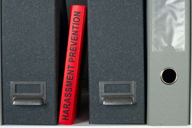 Harassment Prevention guide book on the shelf