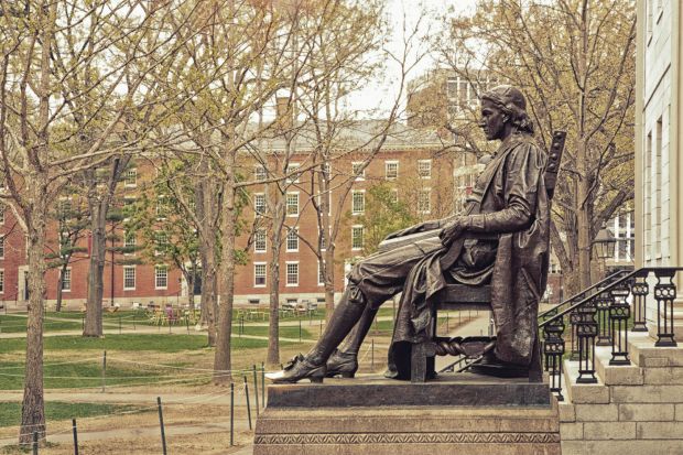 Harvard University statue
