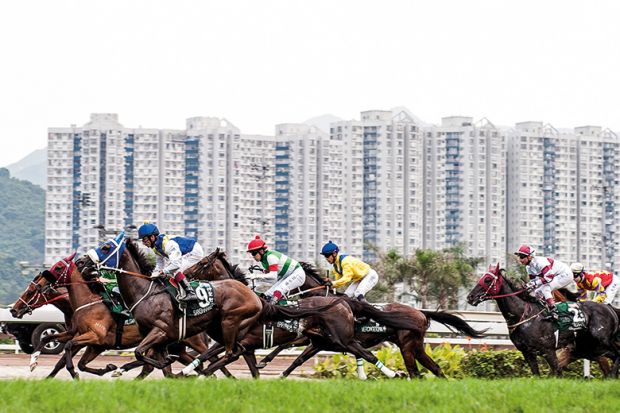 A horse race in Hong Kong