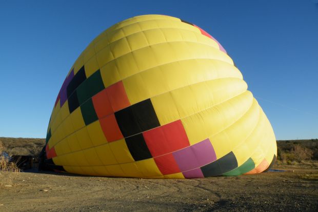 Hot air balloon on the ground