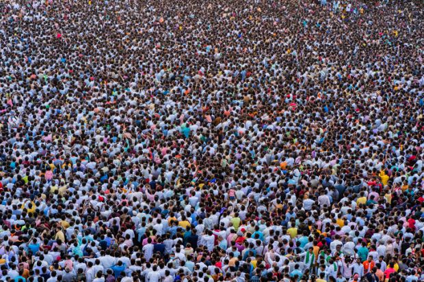 A huge crowd in India