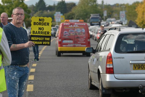 Irish border protest