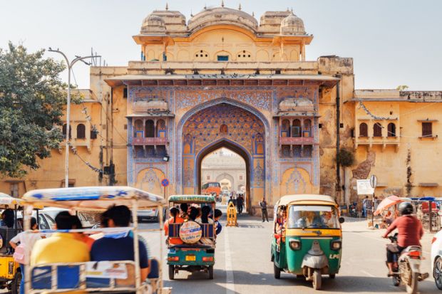 View of gate at Gangori Bazaar, Jaipur, India View of gate at Gangori Bazaar, Jaipur, India