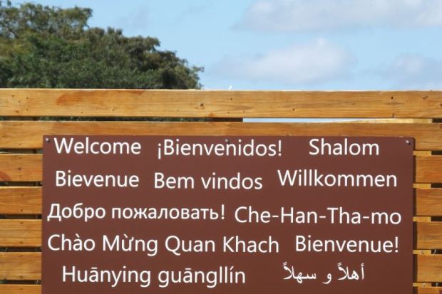 "Welcome" sign in various languages "Welcome" sign in various languages