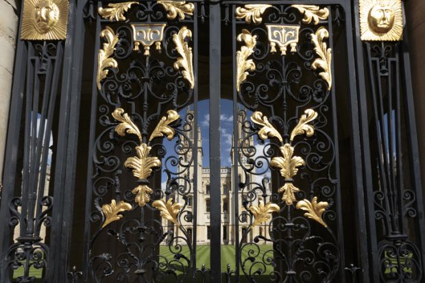 Ornate gateway entrance to All Souls College, University of Oxford, England Ornate gateway entrance to All Souls College, University of Oxford, England