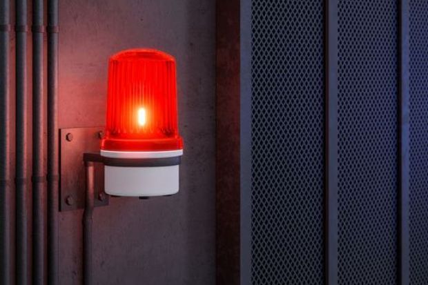 Red warning light going off