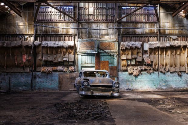 Abandonded Packard Automotive Plant in Detroit, Michigan